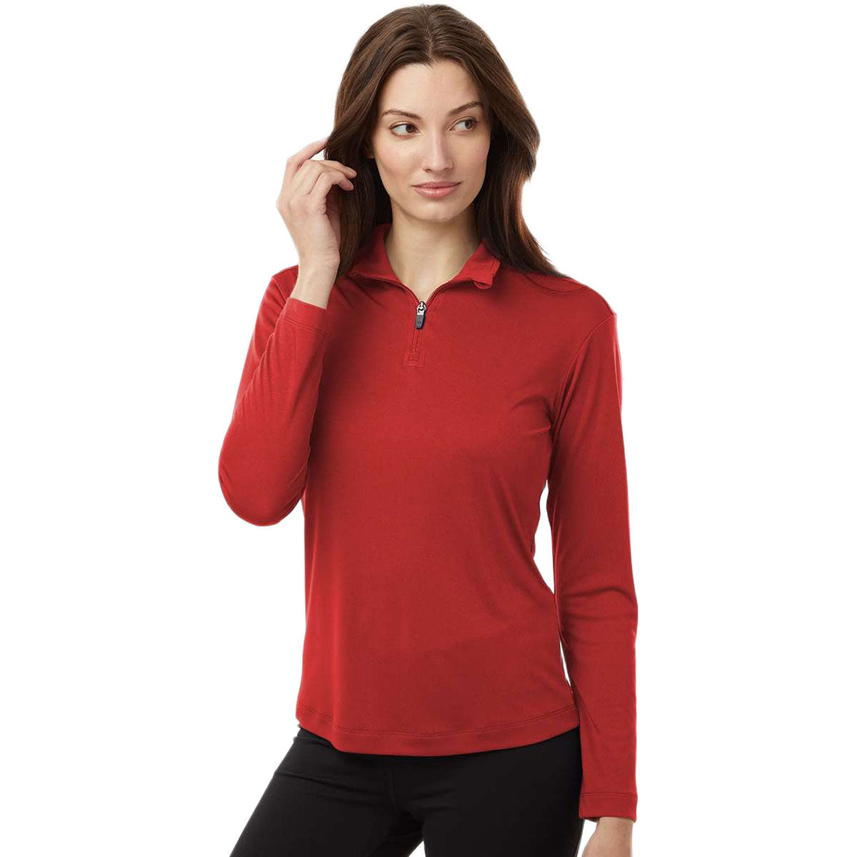 AllPro Women's Red Pro-Lock Performance Quarter-Zip Pullover