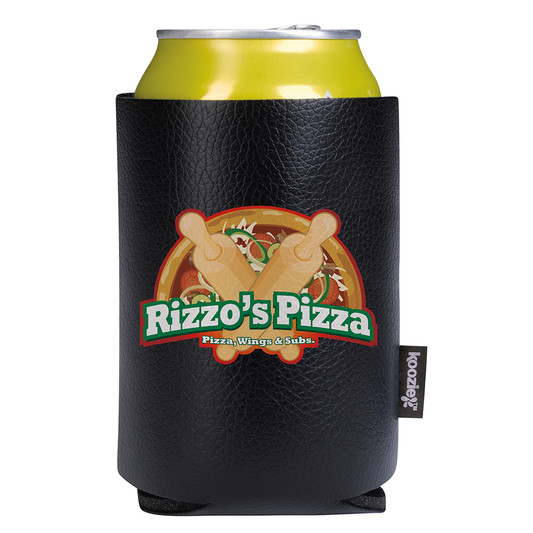 Koozie Black Leather-Like Can Cooler