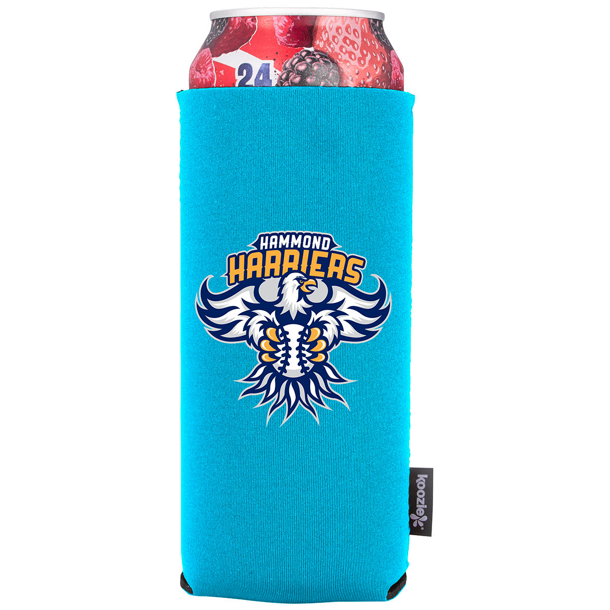 Koozie Neon Blue Taller RPET Can Cooler - 24 oz.