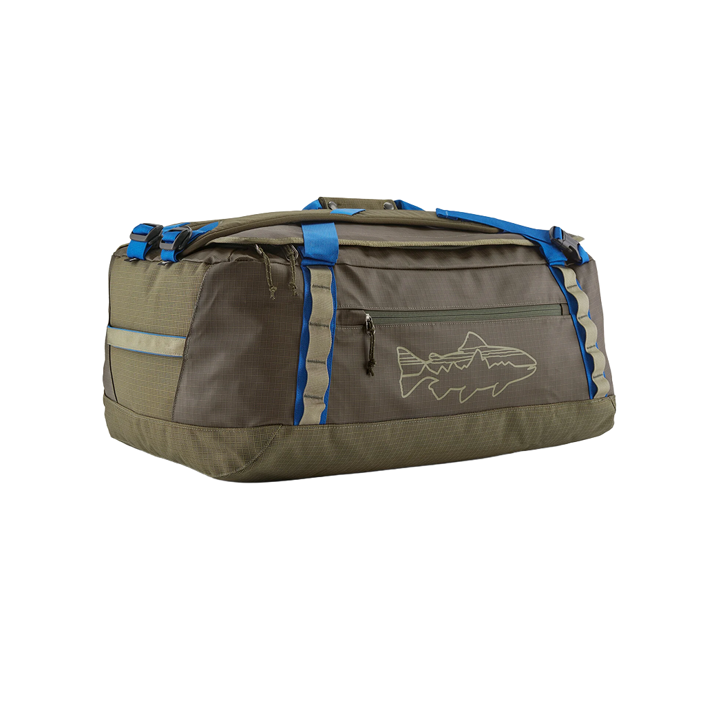 Patagonia Basin Green with Fitz Trout Basin Green with Fitz Trout Hole Duffel 55L