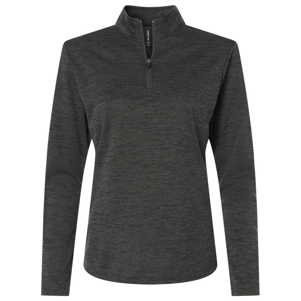 AllPro Women's Black Melange Pro-Lock Performance Melange Quarter-Zip Pullover