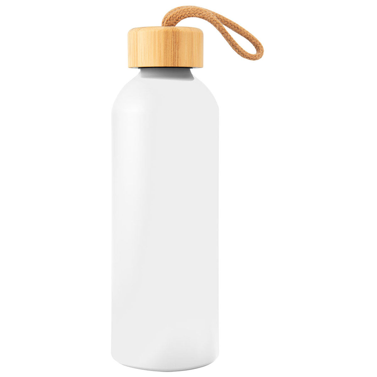 Hit White 25 Oz. Blaire Recycled Aluminum Bottle With Bamboo Lid