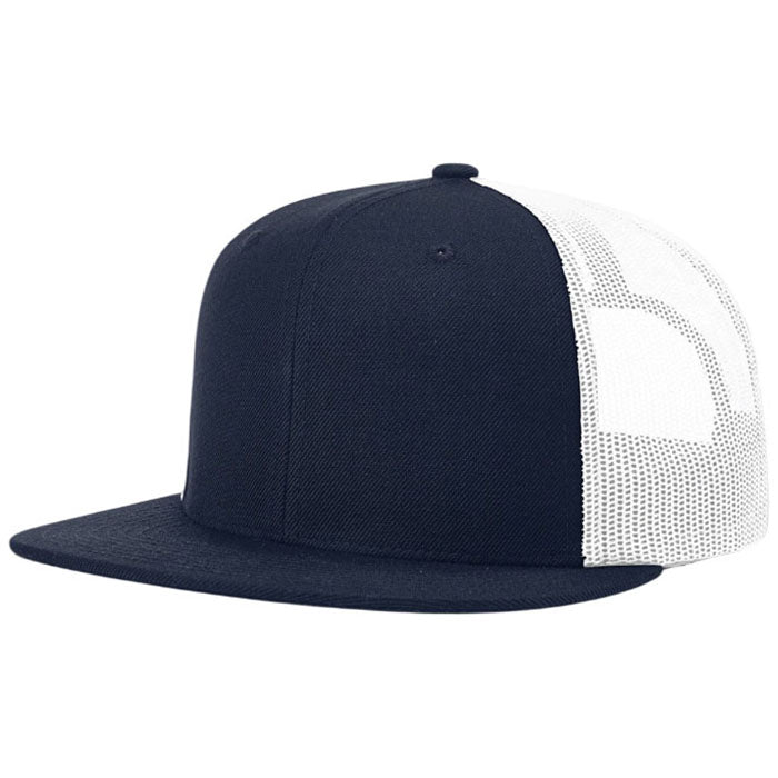 Richardson Navy/White Acrylic-Wool Blend Flatbill Trucker