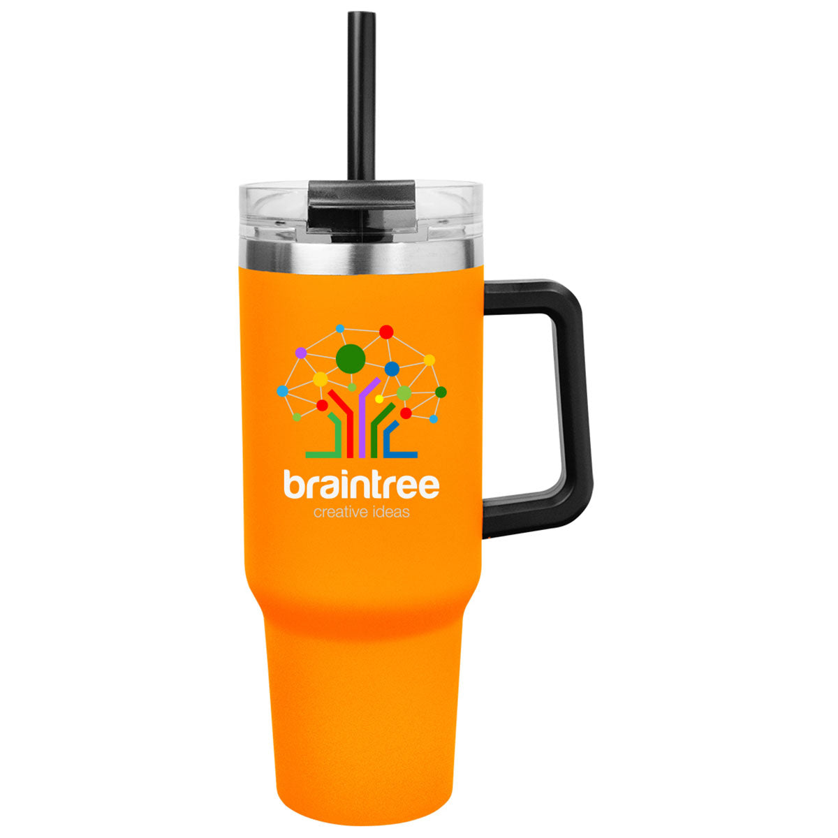 Hit Orange Full Color Intrepid 40 Oz. Stainless Steel Tumbler