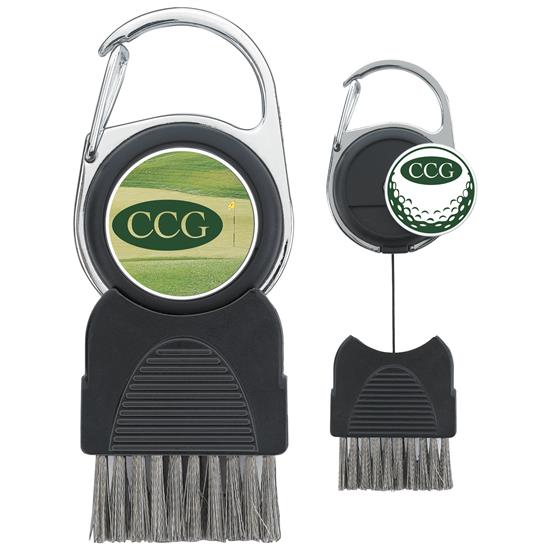 Good Value Black Golf Club Brush with Ball Marker