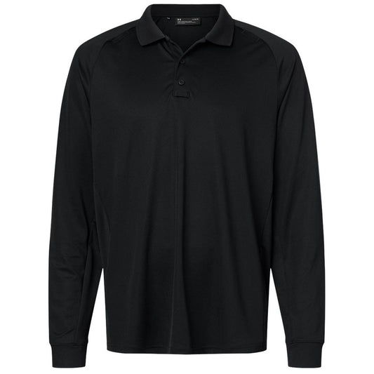 Under Armour Men's Black/Black Tactical Performance Long Sleeve Polo