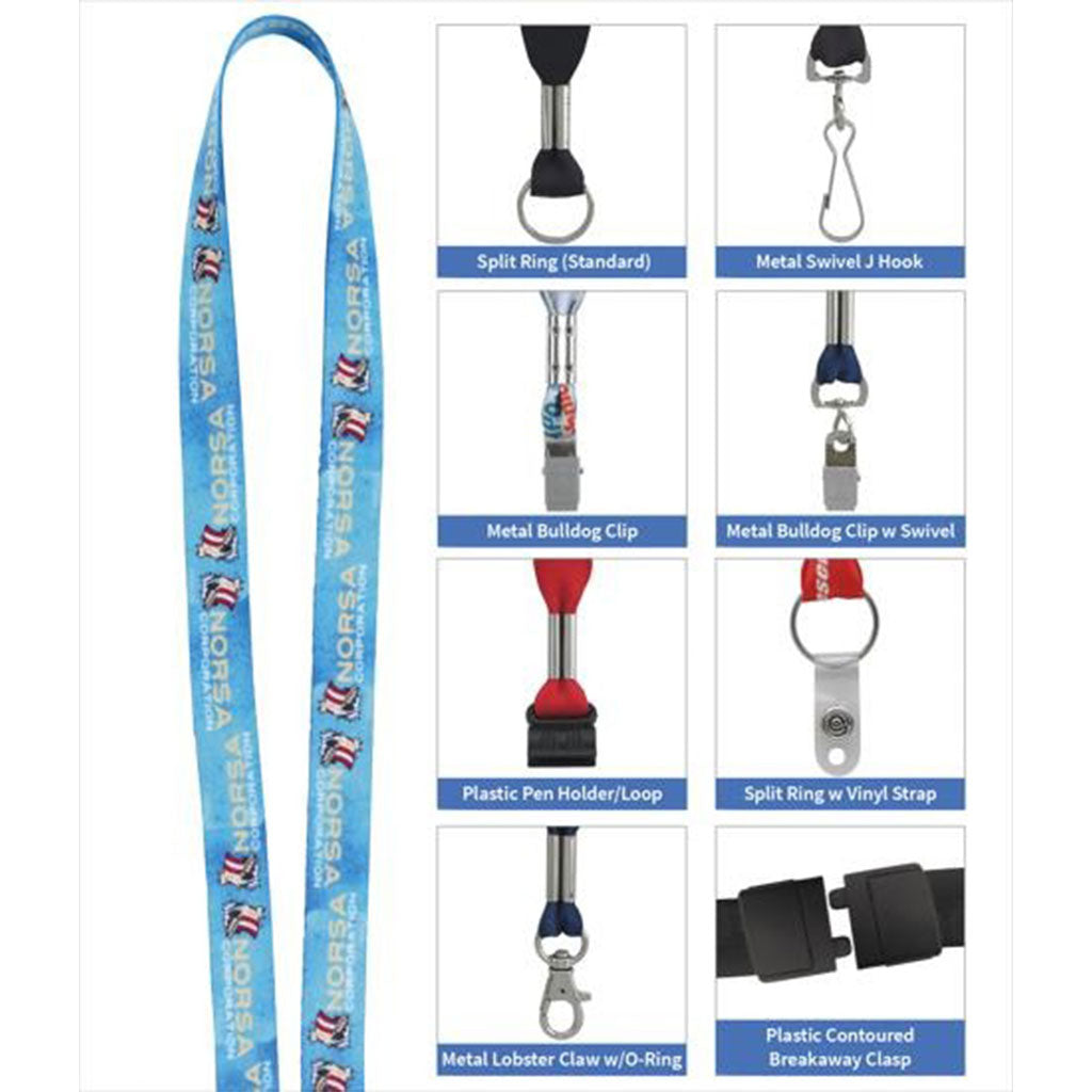 Koozie White 1/2" RPET Fine-Print Lanyard