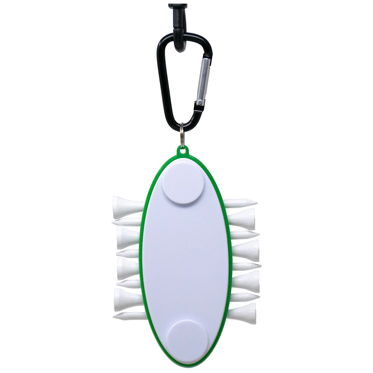 Koozie White/Green Tee Keeper with Carabiner
