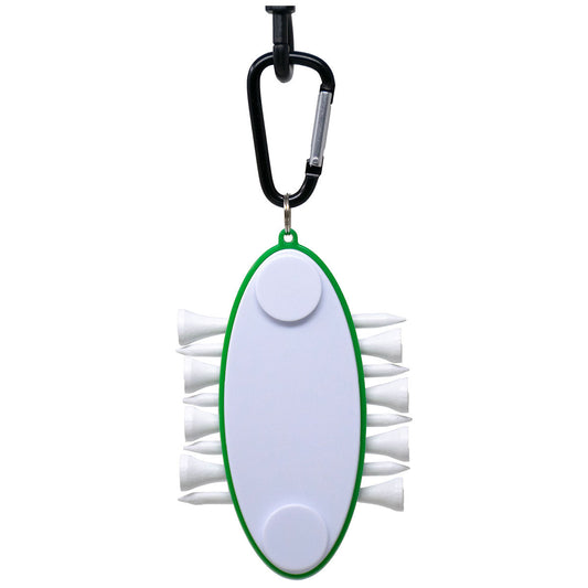Koozie White/Green Tee Keeper with Carabiner