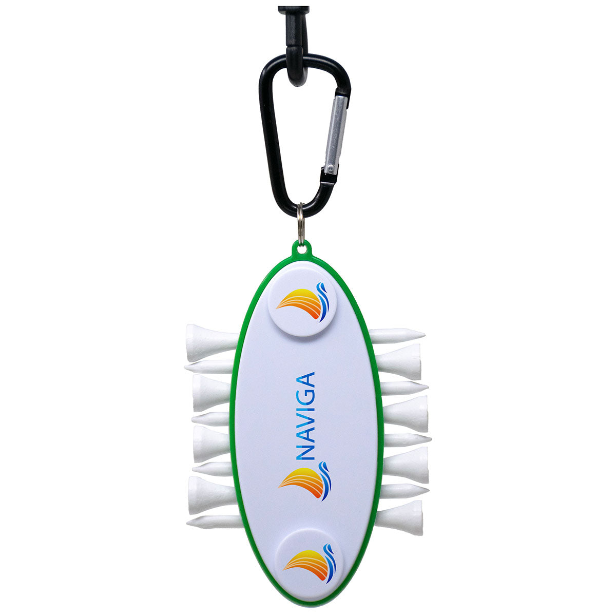 Koozie White/Green Tee Keeper with Carabiner