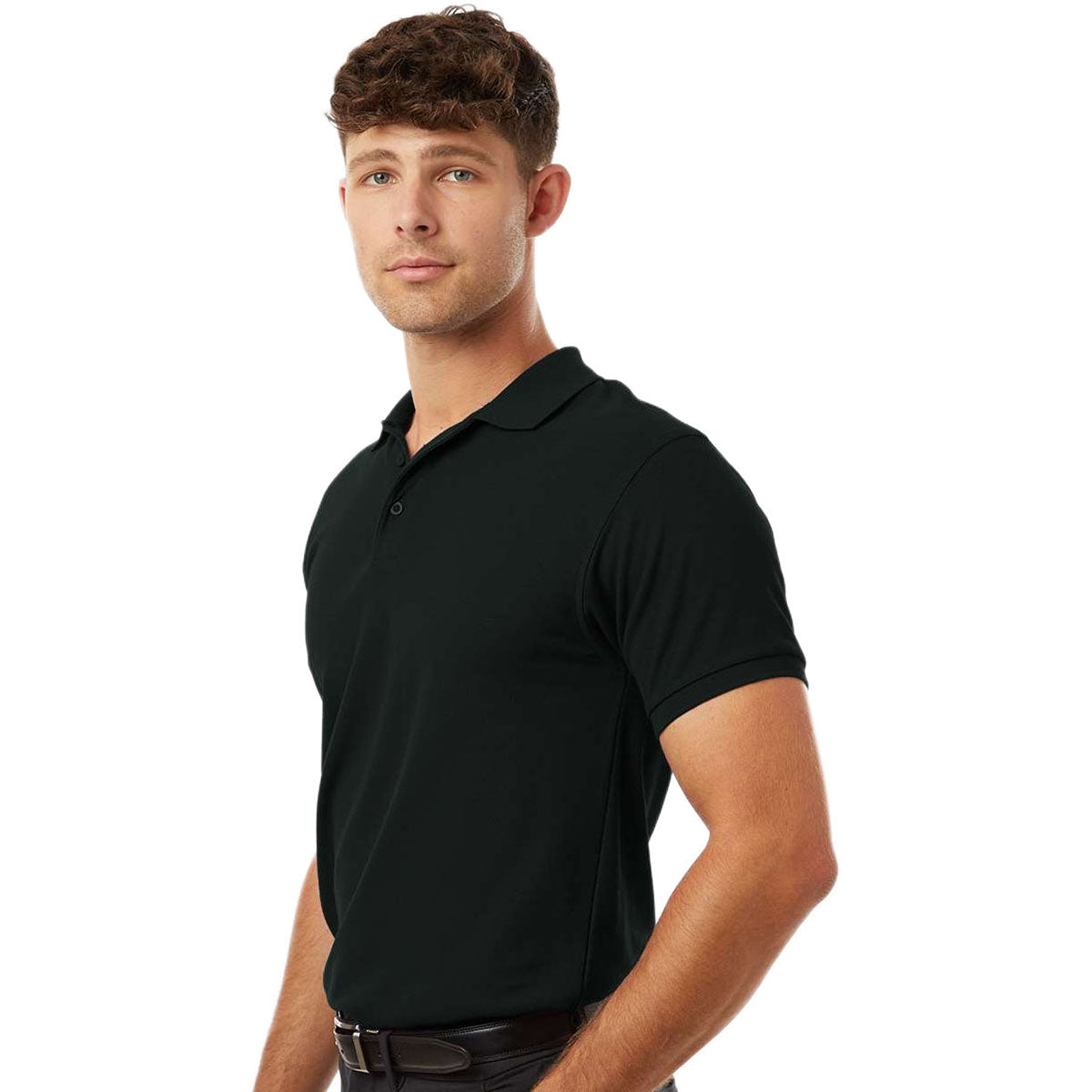 AllPro Men's Black Pique Polo