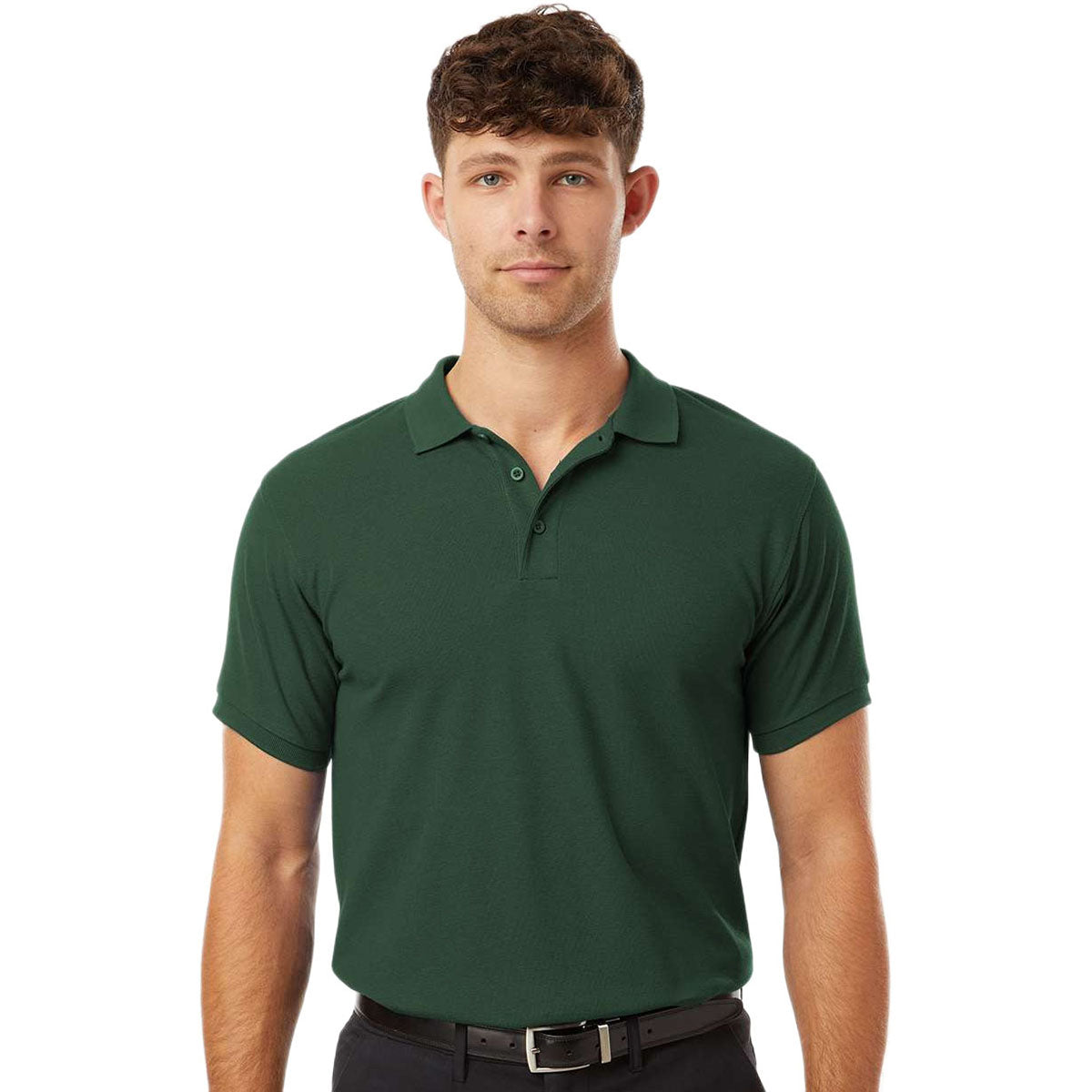 AllPro Men's Forest Green Pique Polo