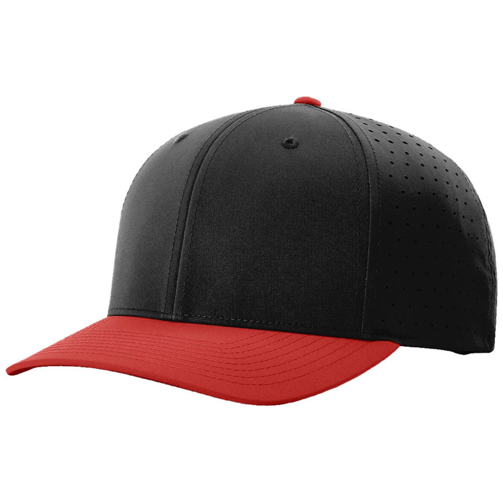 Richardson Black/Black/Red Laser Perf R-Flex Snapback