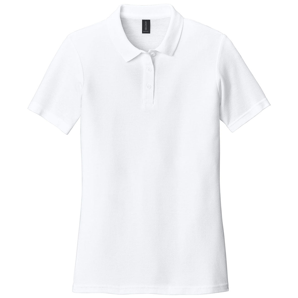 Gildan Women's White Softstyle Pique Polo