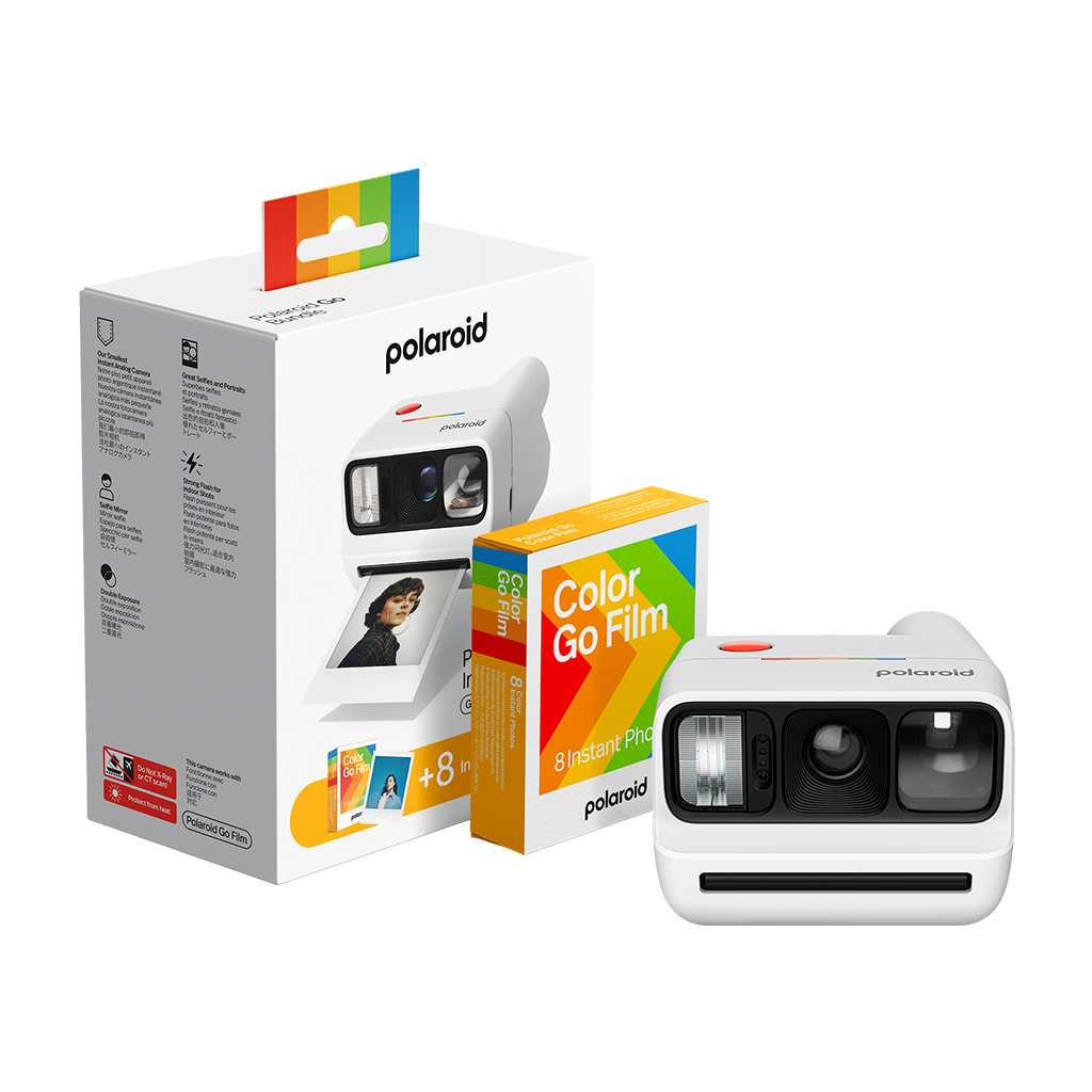 Polaroid White Go Generation 3 Instant Camera + Color Film Bundle
