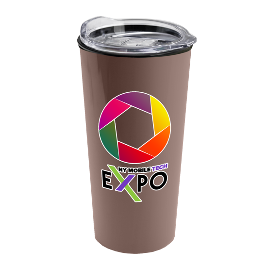 Garyline Mocha Mousse Roadmaster Travel Tumbler with Clear Slider Lid - 18 oz.