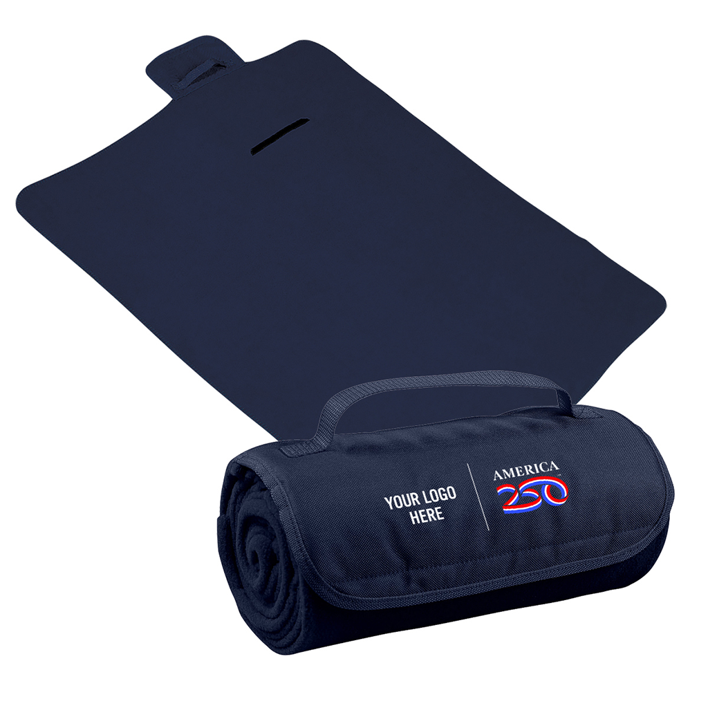 Hit America250 Navy Recycled Roll-Up Blanket