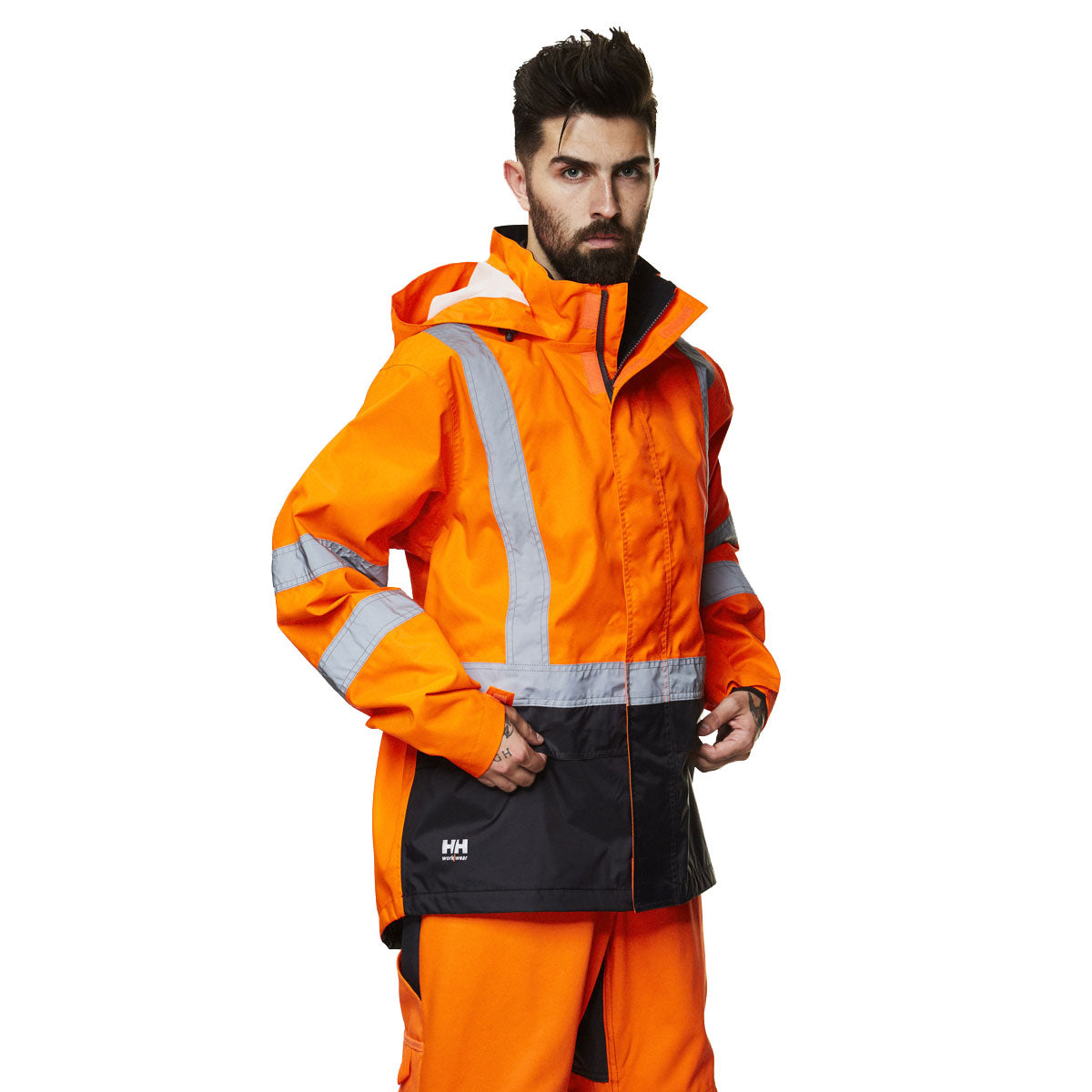 Helly Hansen Men's High Visibility Orange/Charcoal Alta Shell Jacket