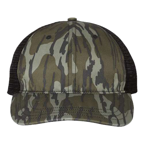 Richardson Mossy Oak Bottomland/Black Garment Washed Printed Trucker Cap