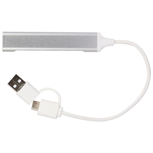 Leed's Silver Recycled Aluminum 4-Port USB-A and C Hub