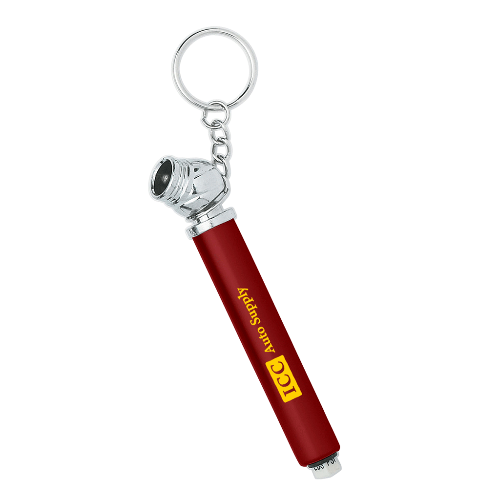 Hit Red Mini Tire Gauge Key Chain