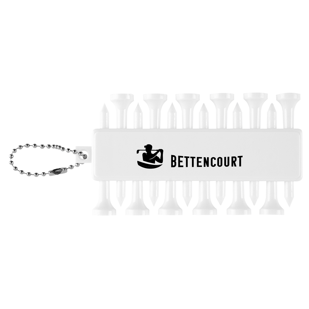 Hit White rABS Golf Tee Set Keychain