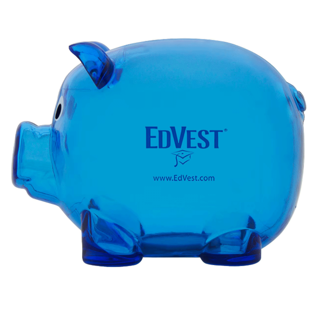 Illini Translucent Blue Mr. Piggy Bank