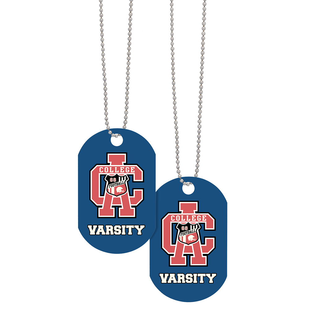 Hit White Acrylic Dog Tag with Chain