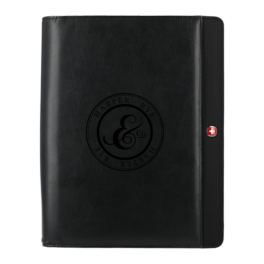 Wenger Black Recycled Tech Zippered Padfolio