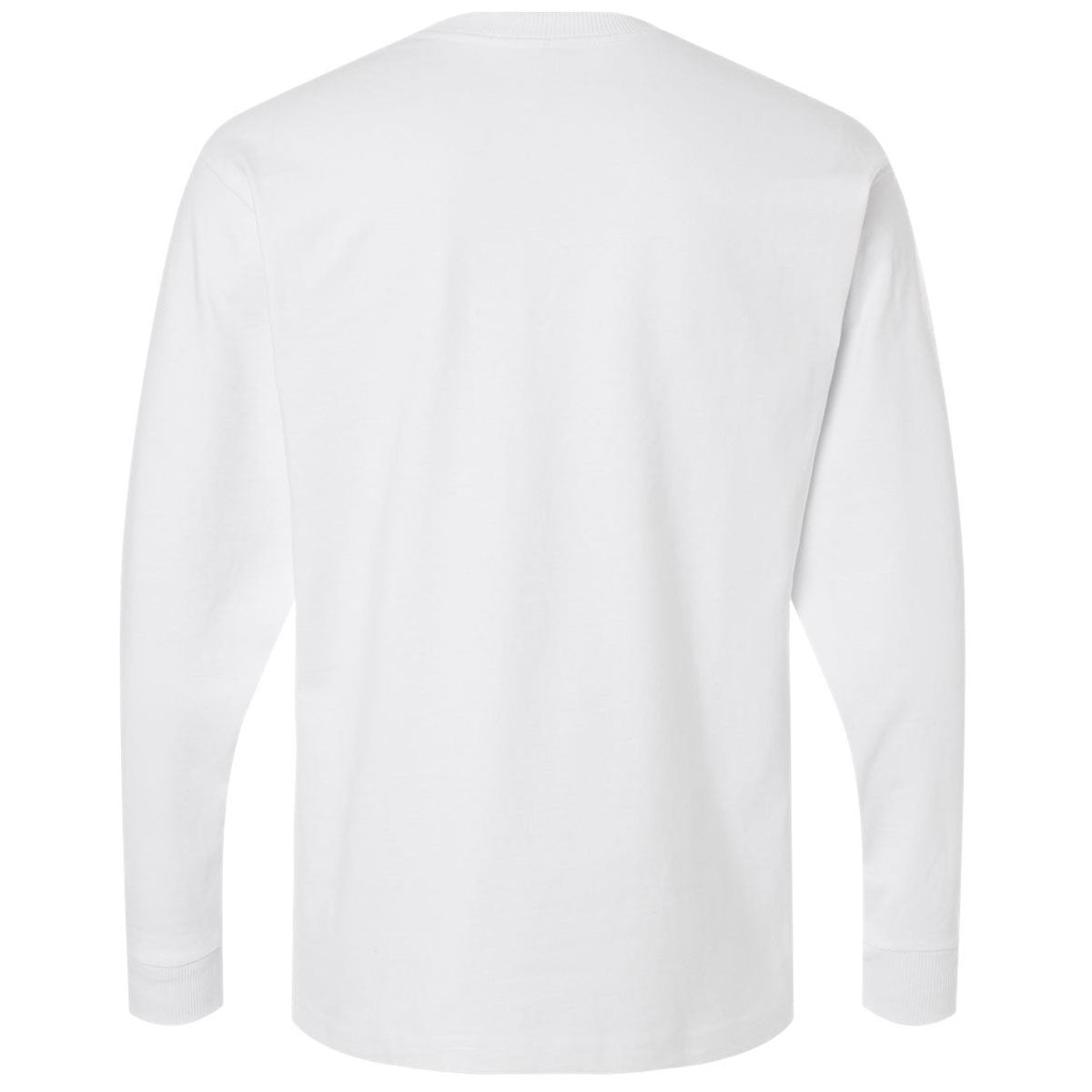 American Apparel Unisex White Super Heavyweight Long Sleeve Pocket Tee