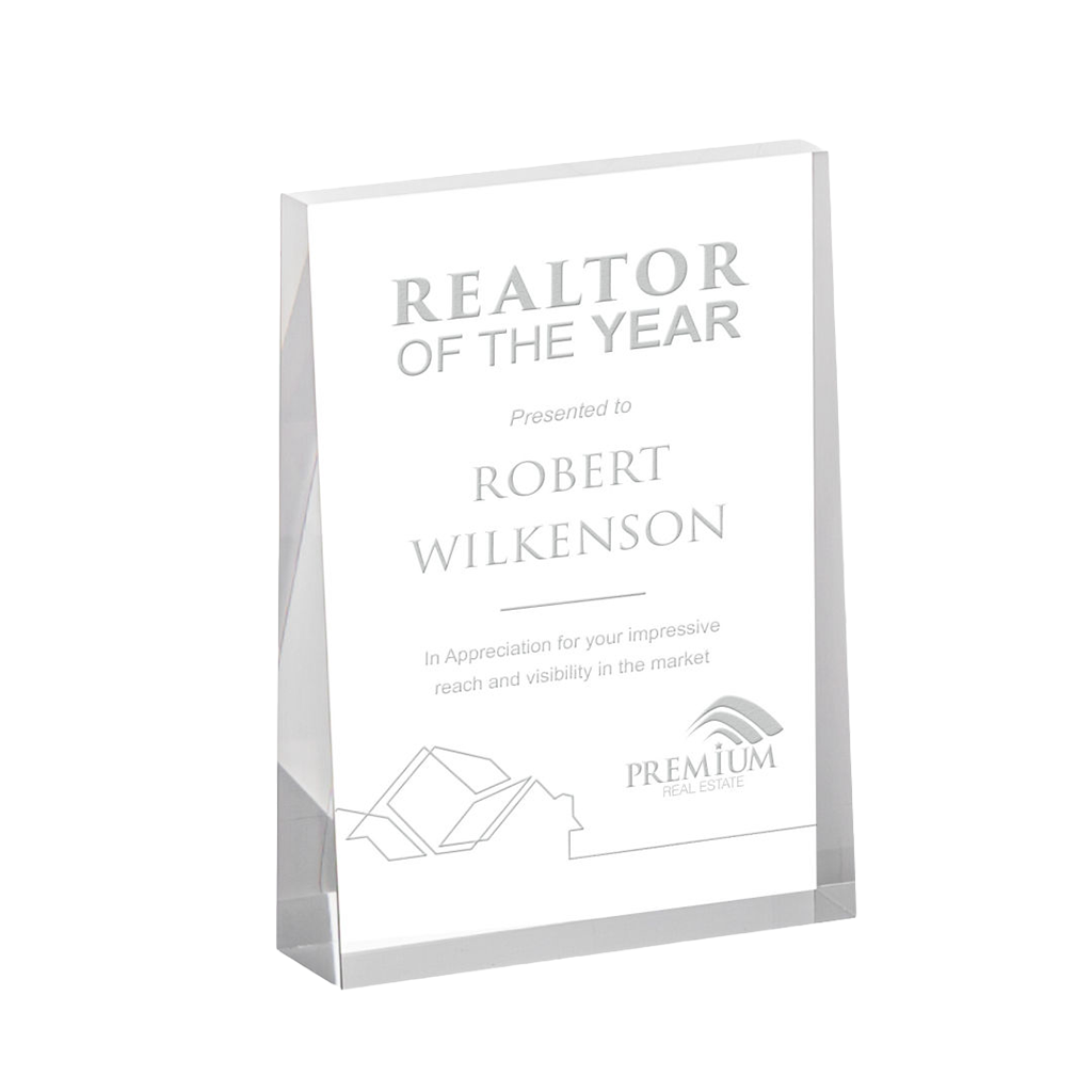 St. Regis Group Clear Vertical Lansing Award - 3" x 4" x 0.75"