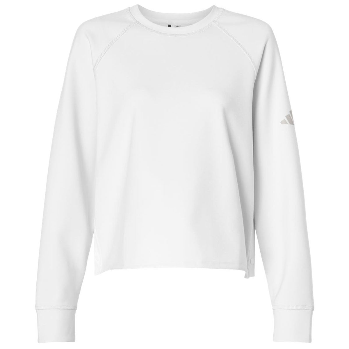 Adidas Women's White Beyond Side-Snap Crewneck Sweatshirt
