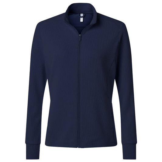 Adidas Women's Collegiate Navy Performance Textured Full-Zip Jacket