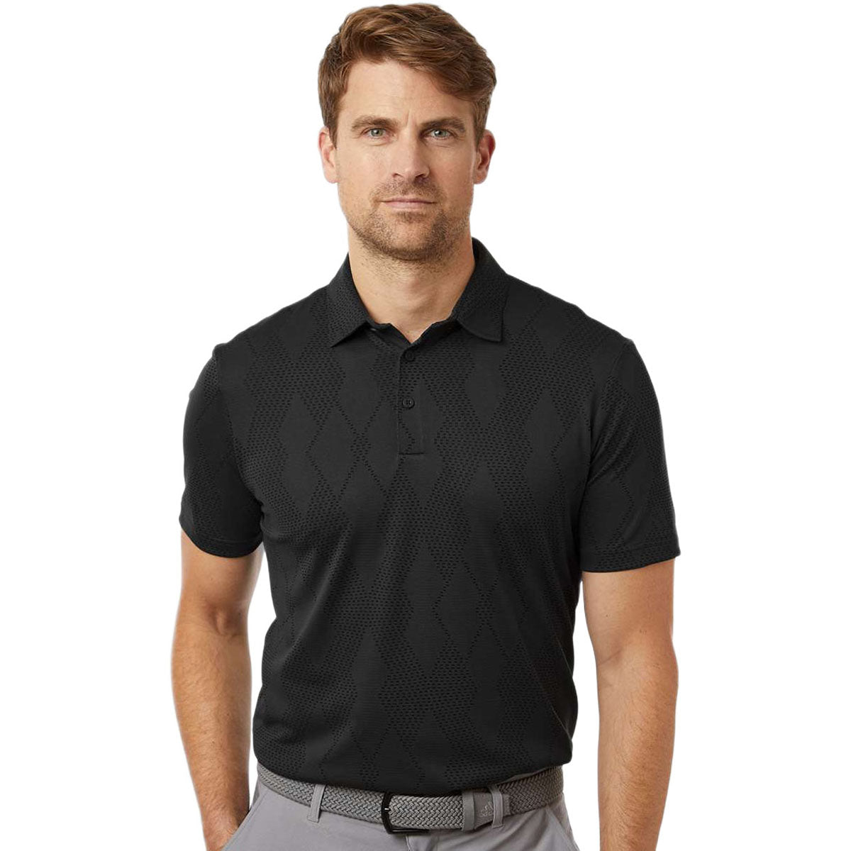 Adidas Men's Carbon Black Ultimate Textured Polo