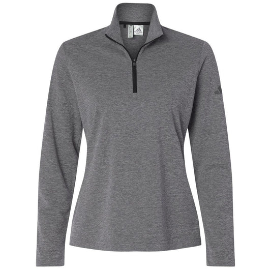 Adidas Women's Black Heather Lightweight Quarter-Zip Pullover