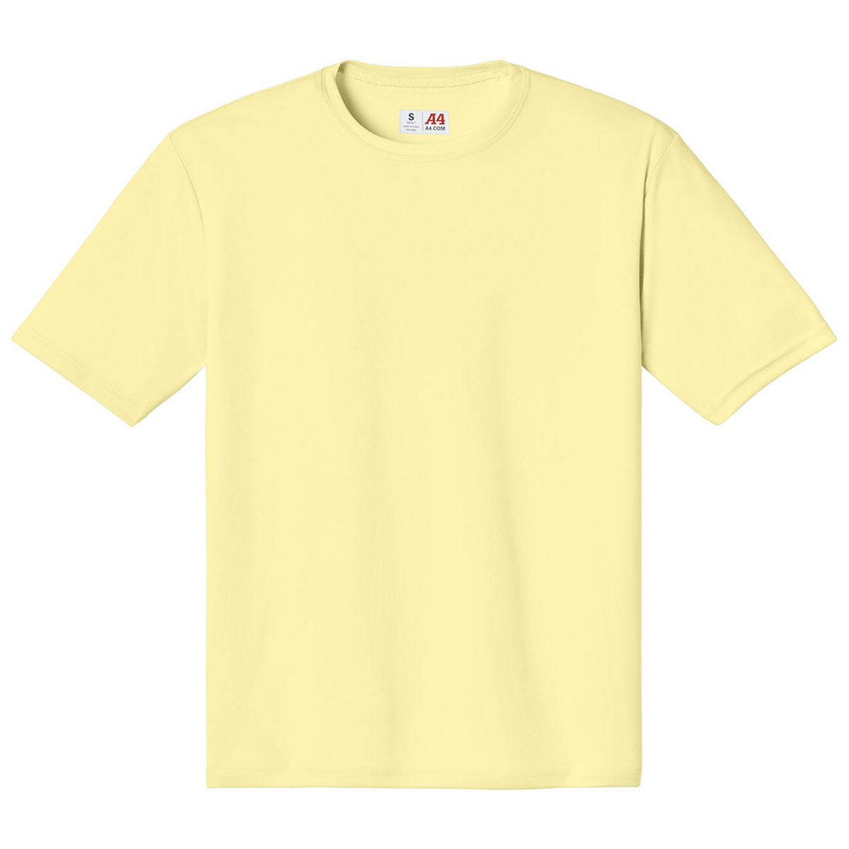 A4 Men's Light Yellow Cooling Performance Short Sleeve Tee
