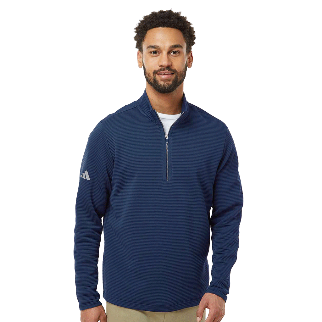 Adidas Men's Collegiate Navy Spacer Quarter-Zip Pullover