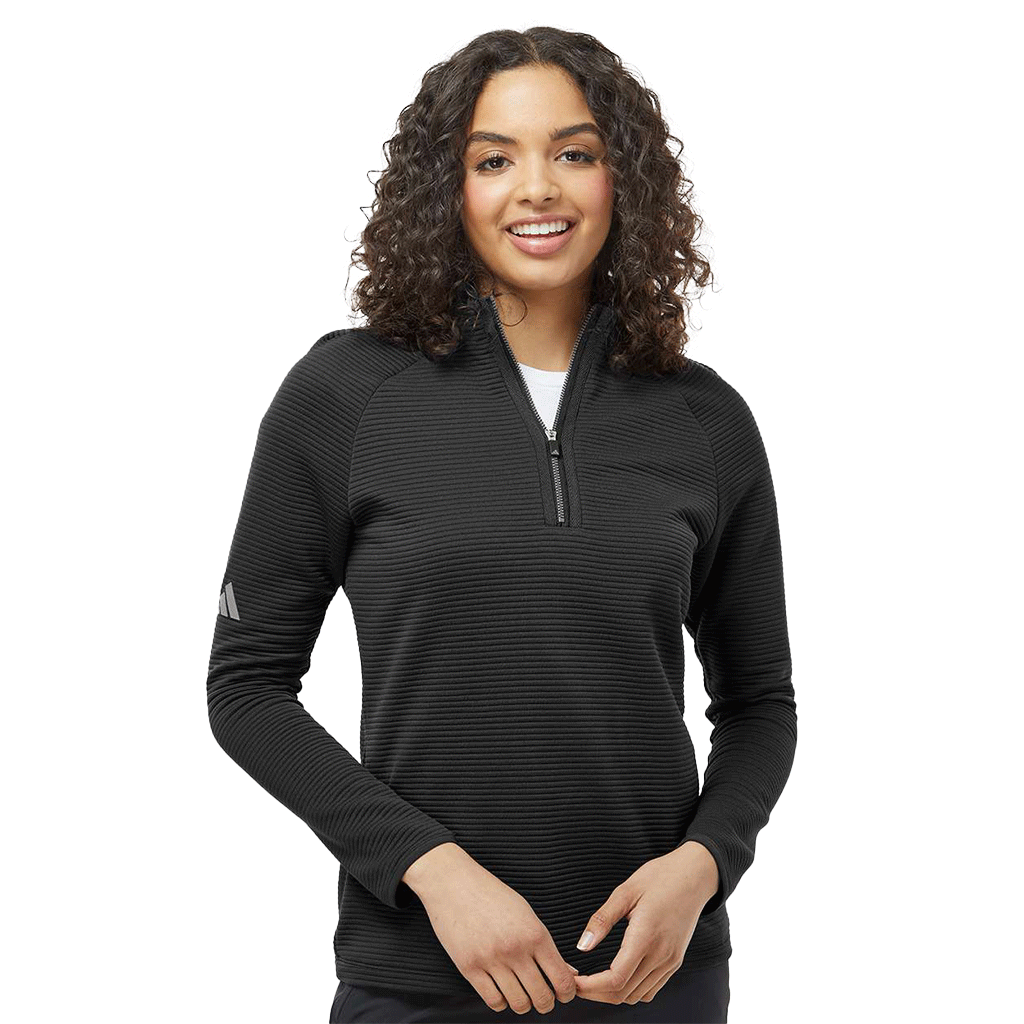 Adidas Women's Black Spacer Quarter-Zip Pullover