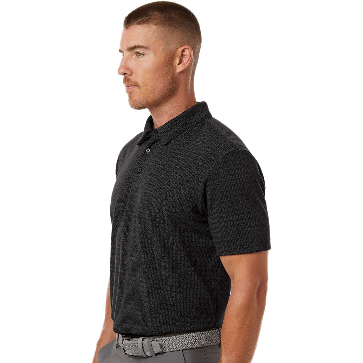 Adidas Men's Black Printed Blend Polo