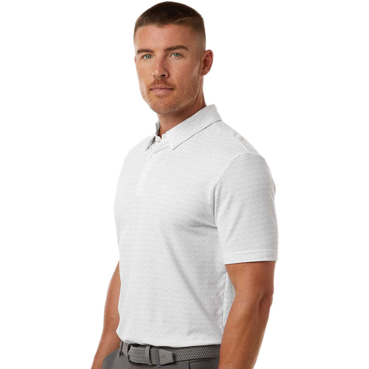 Adidas Men's White Printed Blend Polo