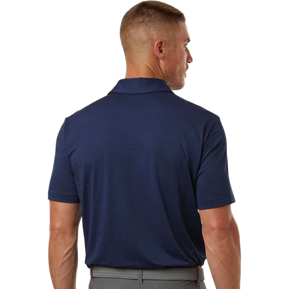Adidas Men's Dark Blue Textured Stripe Polo