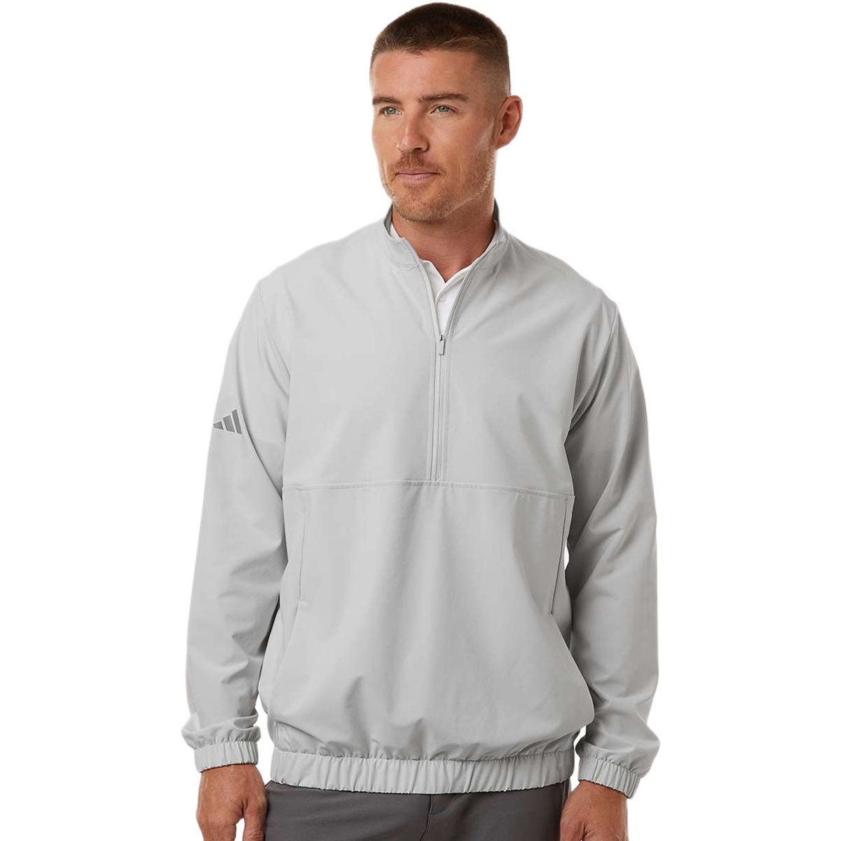 Adidas Men's Grey One Woven Half-Zip Pullover