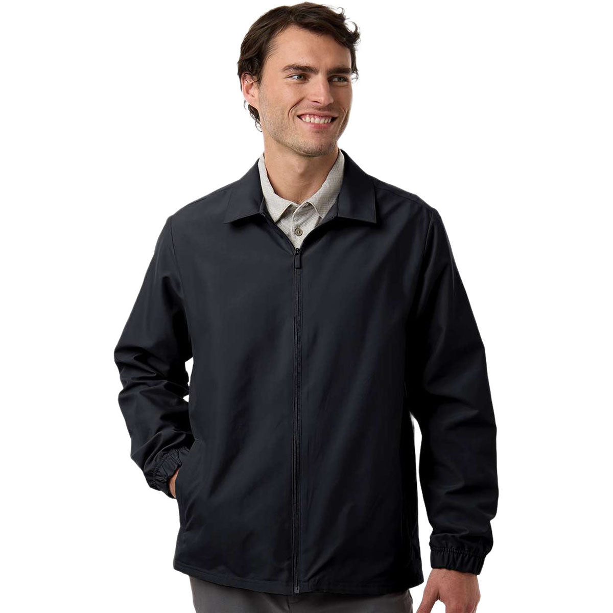 Adidas Men's Black Lifestyle Full-Zip Jacket