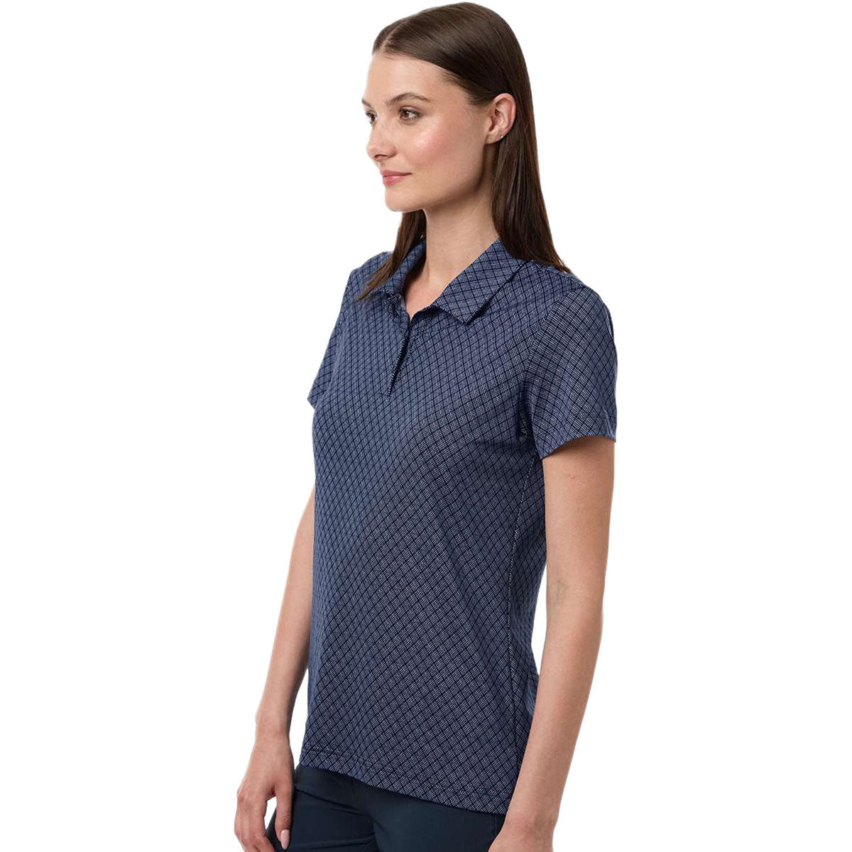 Adidas Women's Collegiate Navy 4-Way Stretch Printed Polo