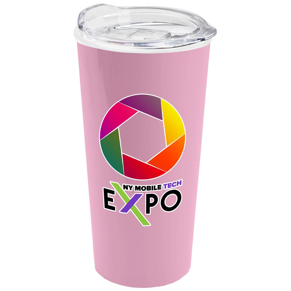 Garyline Awareness Pink Roadmaster Travel Tumbler with Clear Slider Lid - 18 oz.