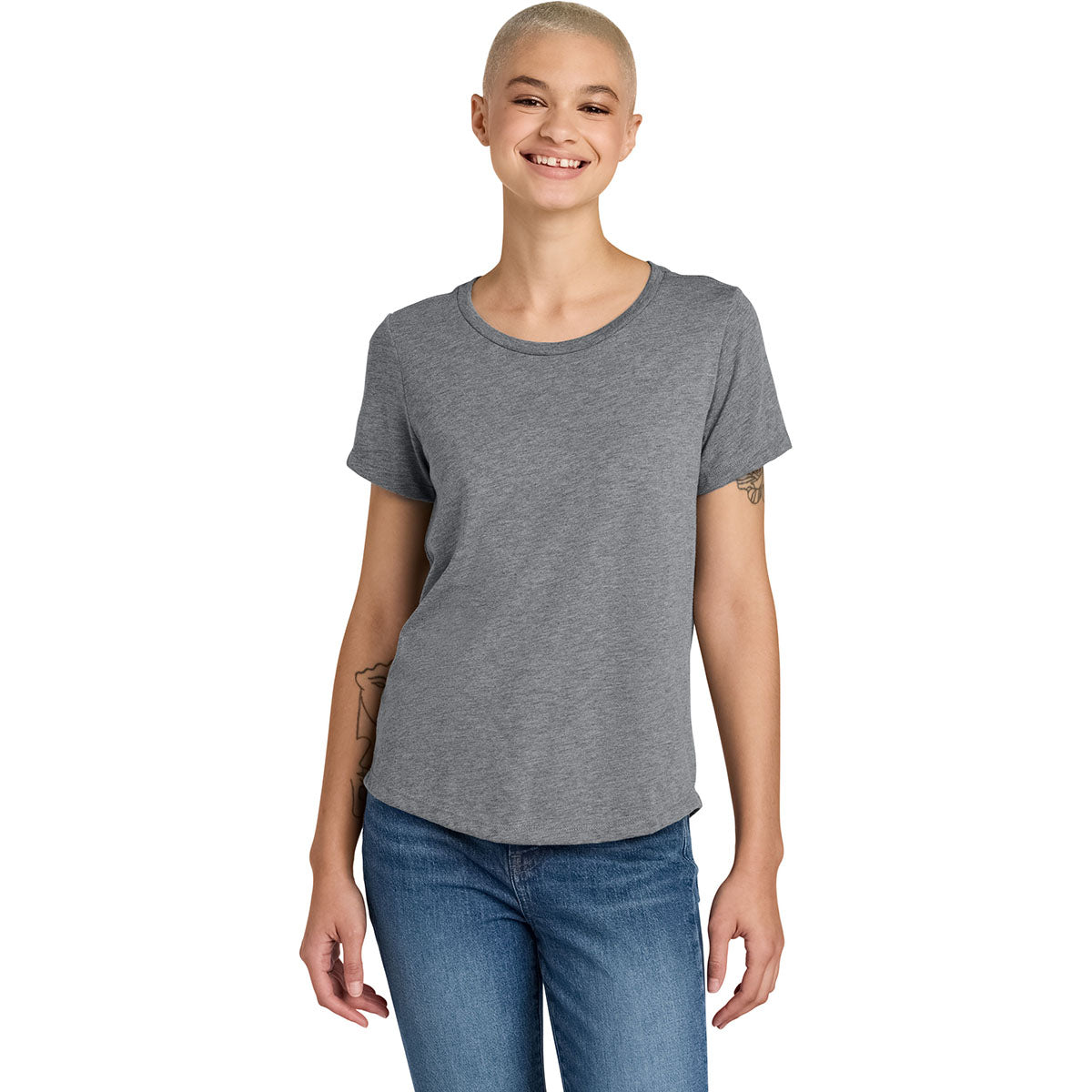Allmade Women's Aluminum Grey Relaxed Tri-Blend Scoop Neck Tee