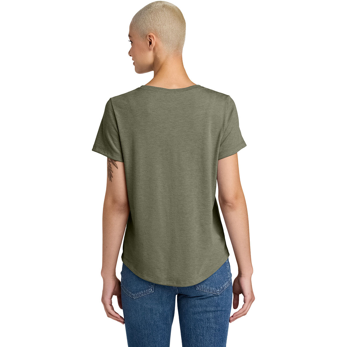Allmade Women's Olive You Green Relaxed Tri-Blend Scoop Neck Tee