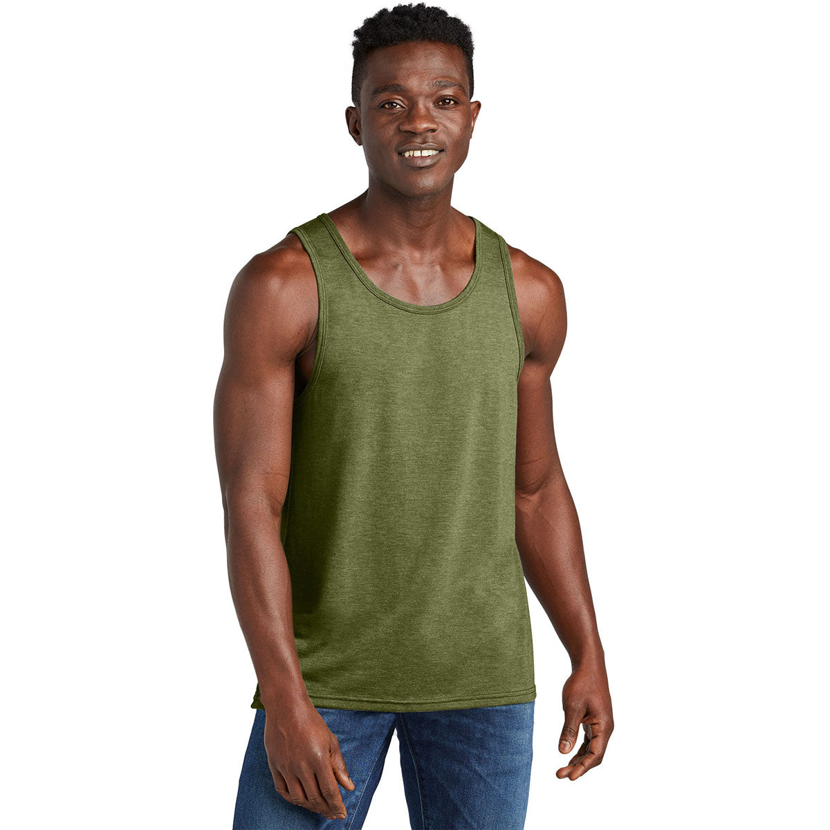 Allmade Unisex Olive You Green Tri-Blend Tank