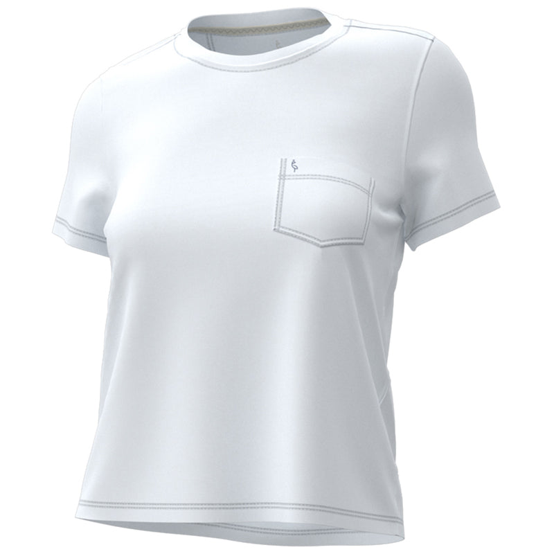 A. PUTNAM Women's Bright White Pocket Tee