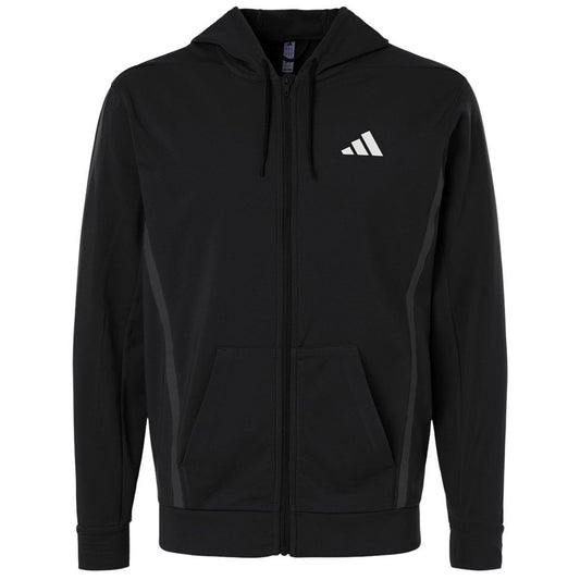 Adidas Men's Black Game & Go Fleece Full-Zip Hooded Sweatshirt